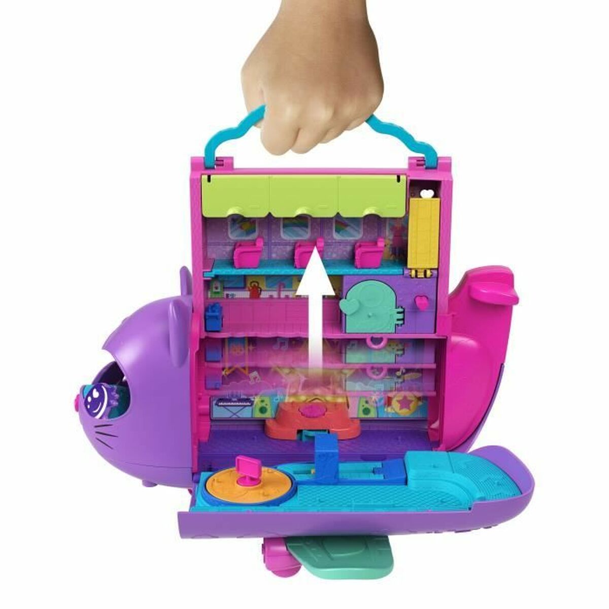 Playset Polly Pocket Transforming Kitten Airplane-Box - 5