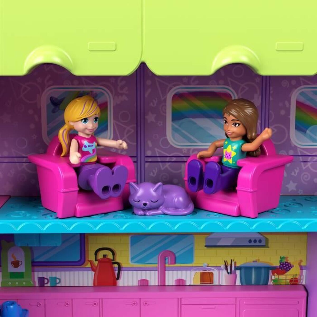 Playset Polly Pocket Transforming Kitten Airplane-Box - 3