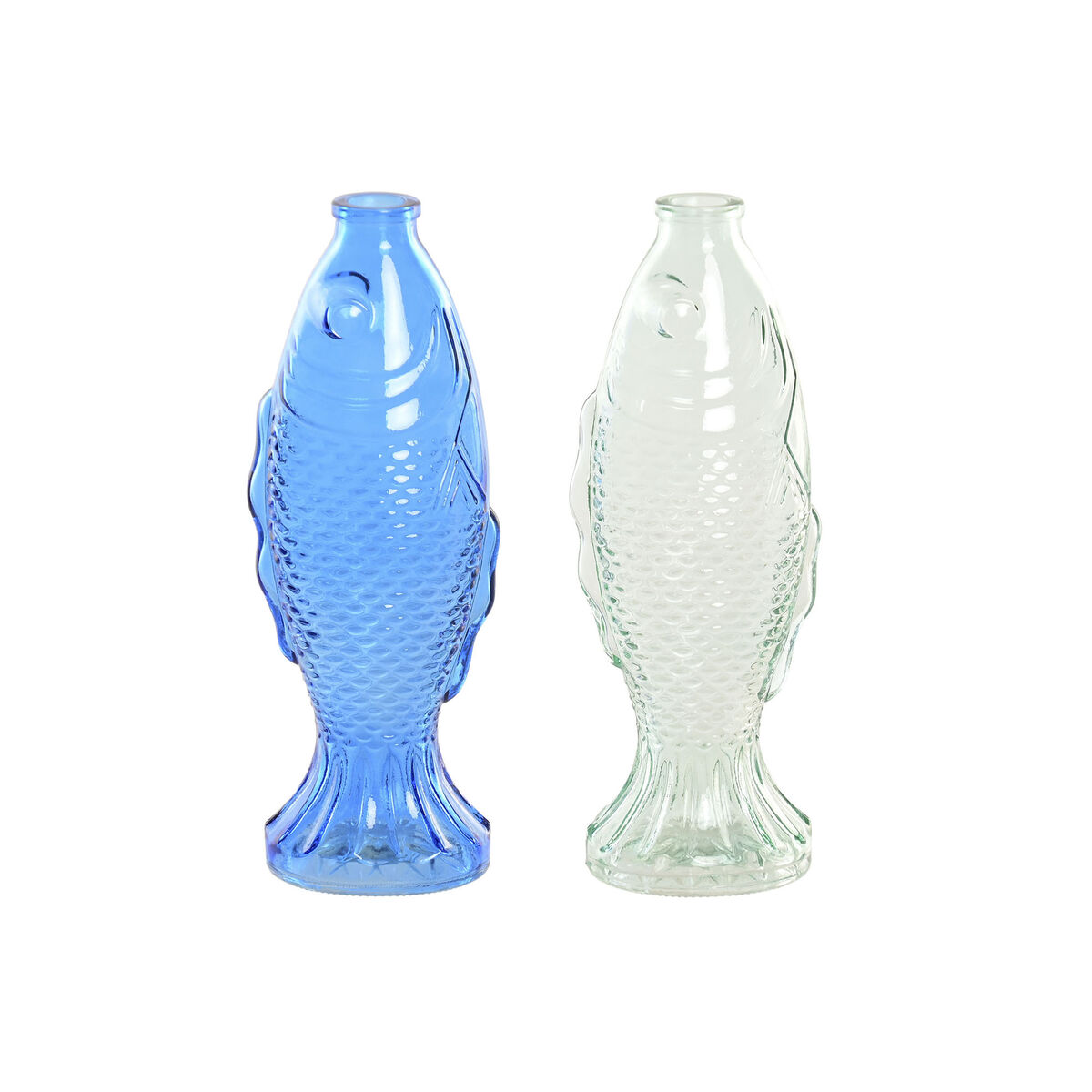 Vas Home ESPRIT Blå Turkos Glas Medelhavs 10 X 7 X 26,3 CM (2 antal)