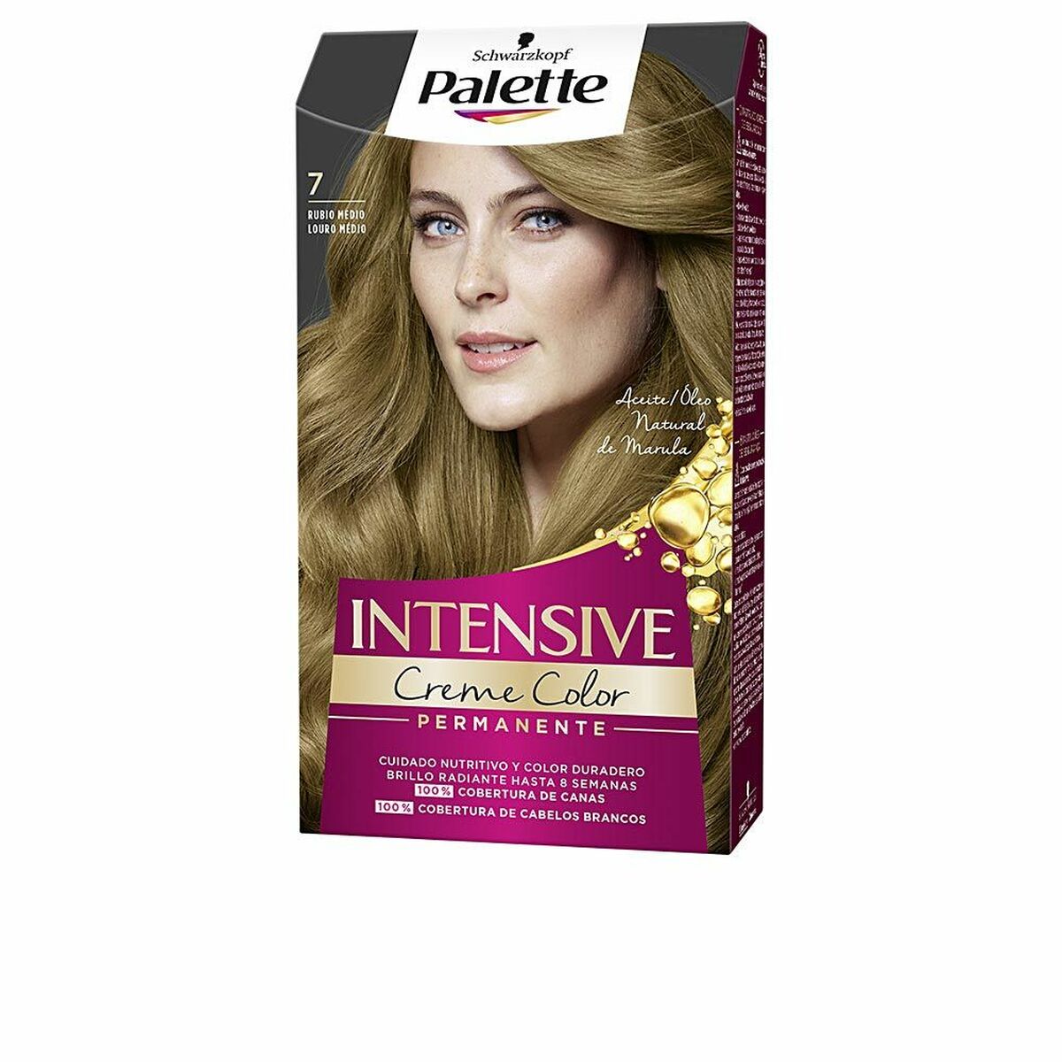 Permanent färg Schwarzkopf Palette Intensive Nº 7-Rubio Medio (1 antal)