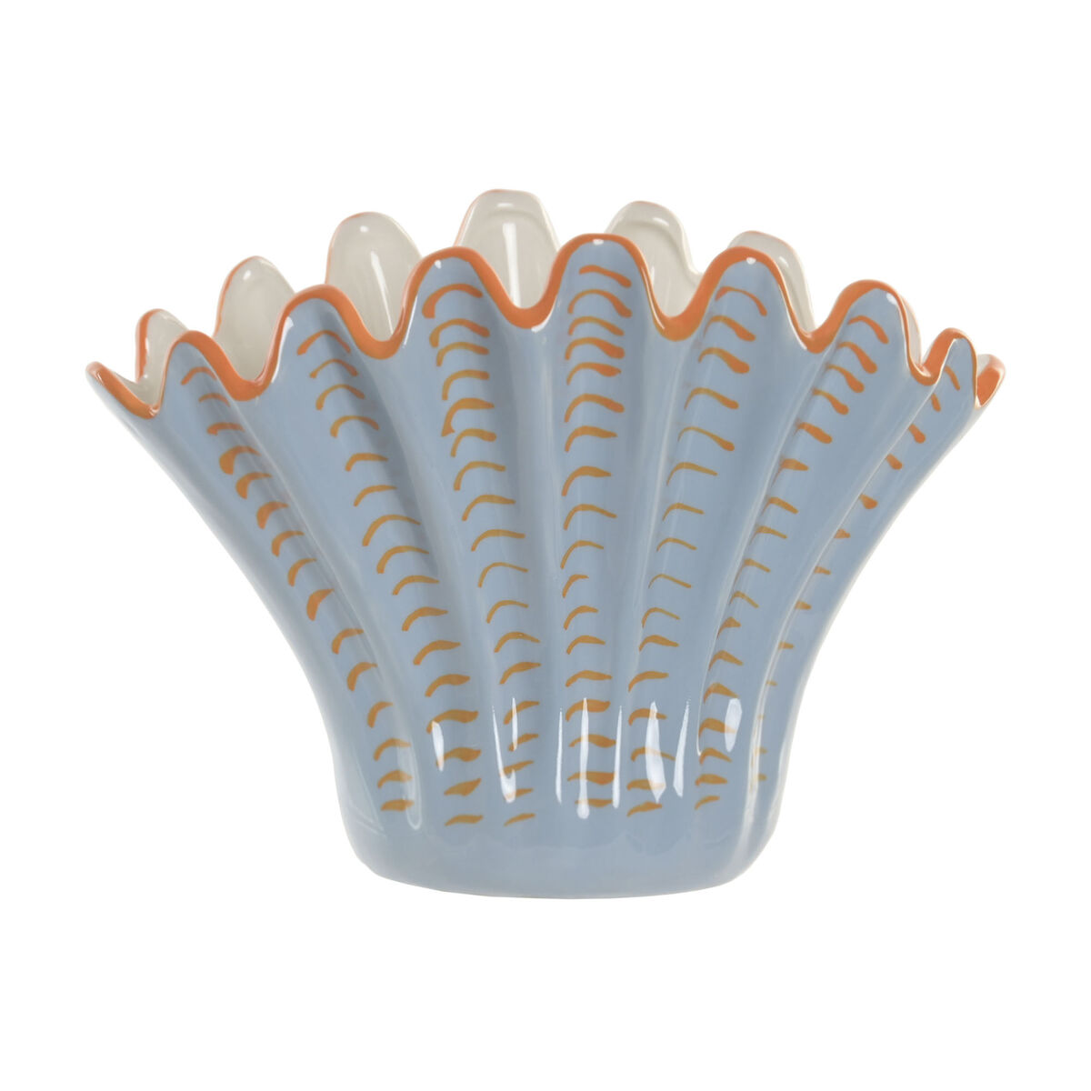 Vas Home ESPRIT Blå Orange Stengods Skal Medelhavs 28,5 X 13,5 X 20,5 CM
