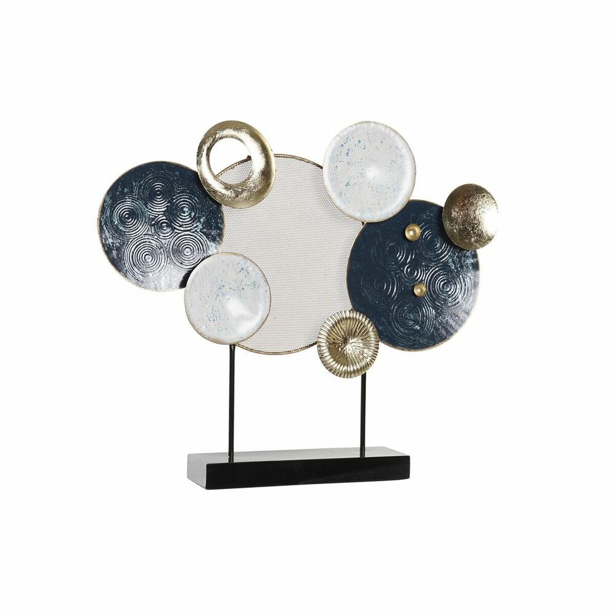 Prydnadsfigur DKD Home Decor 62 x 8,3 x 53,3 cm Blå Gyllene Vit Cirklar - 4
