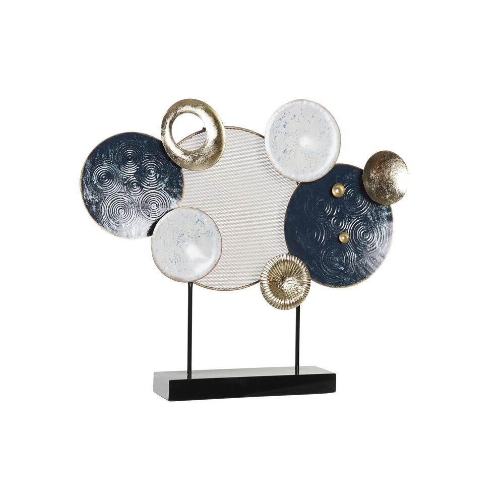 Prydnadsfigur DKD Home Decor 62 x 8,3 x 53,3 cm Blå Gyllene Vit Cirklar