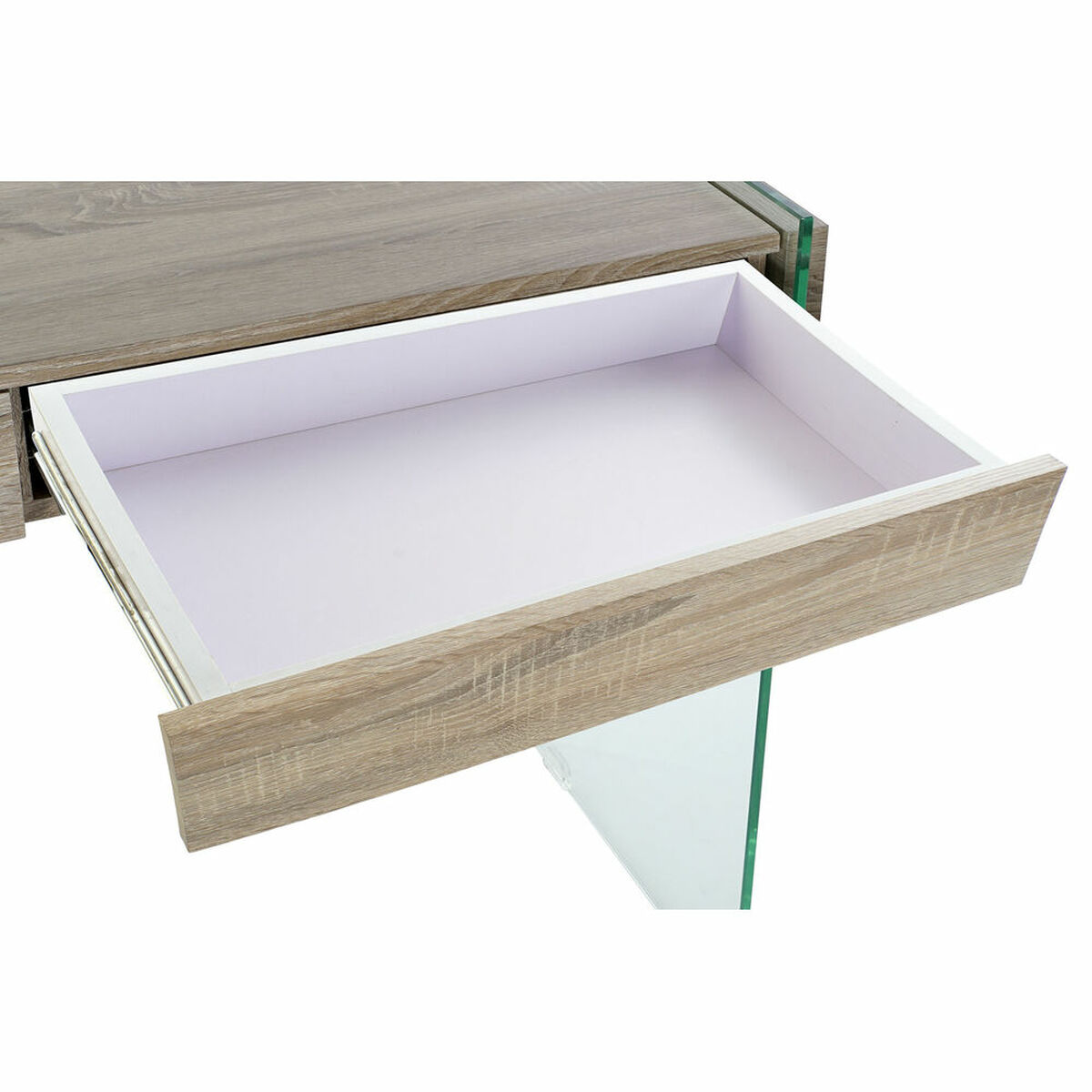 Sidobord DKD Home Decor Transparent Naturell Trä Glas Trä MDF 120 x 40 x 76 cm - 2