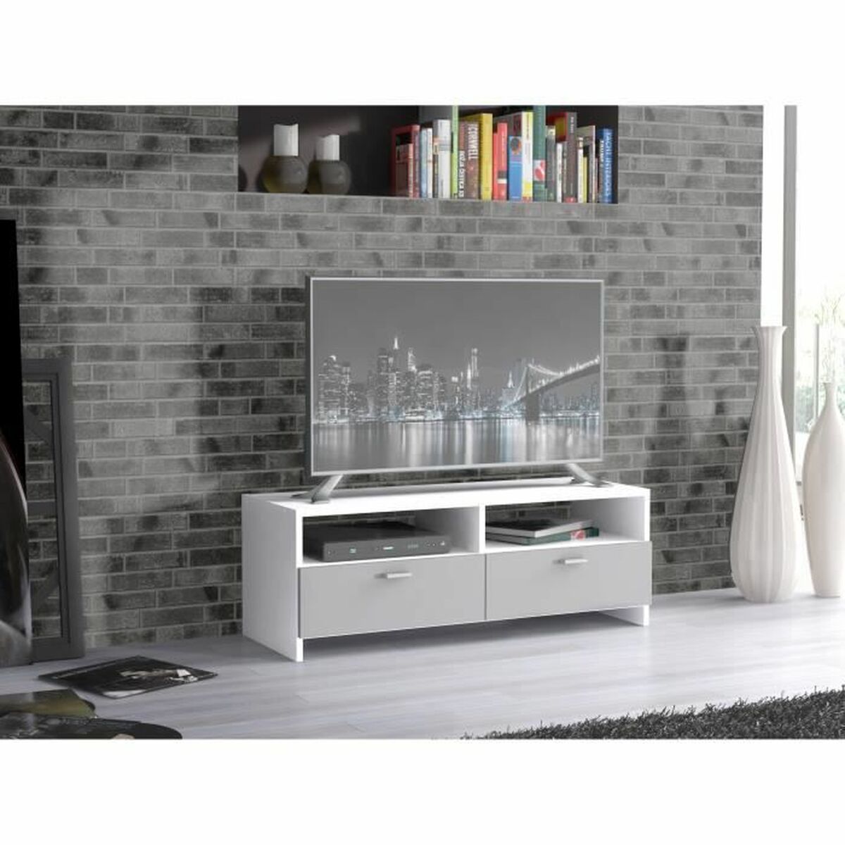 TV-möbler FINBNT12T16 95 x 34,6 x 35,8 cm Trä - 9