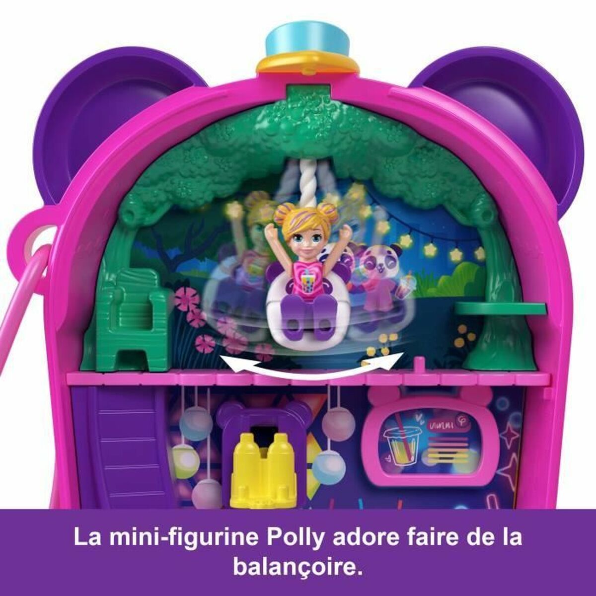 Playset Polly Pocket Panda Bubble Tea-Box with 2 mini-figures and panda HWN95 - 6