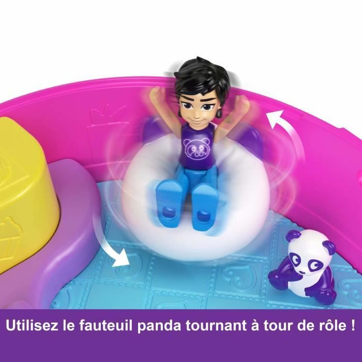 Playset Polly Pocket Panda Bubble Tea-Box with 2 mini-figures and panda HWN95 - 5