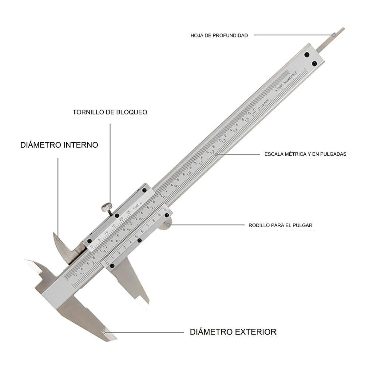 Kaliber Workpro Vernier Aluminium 0,02 mm - 14