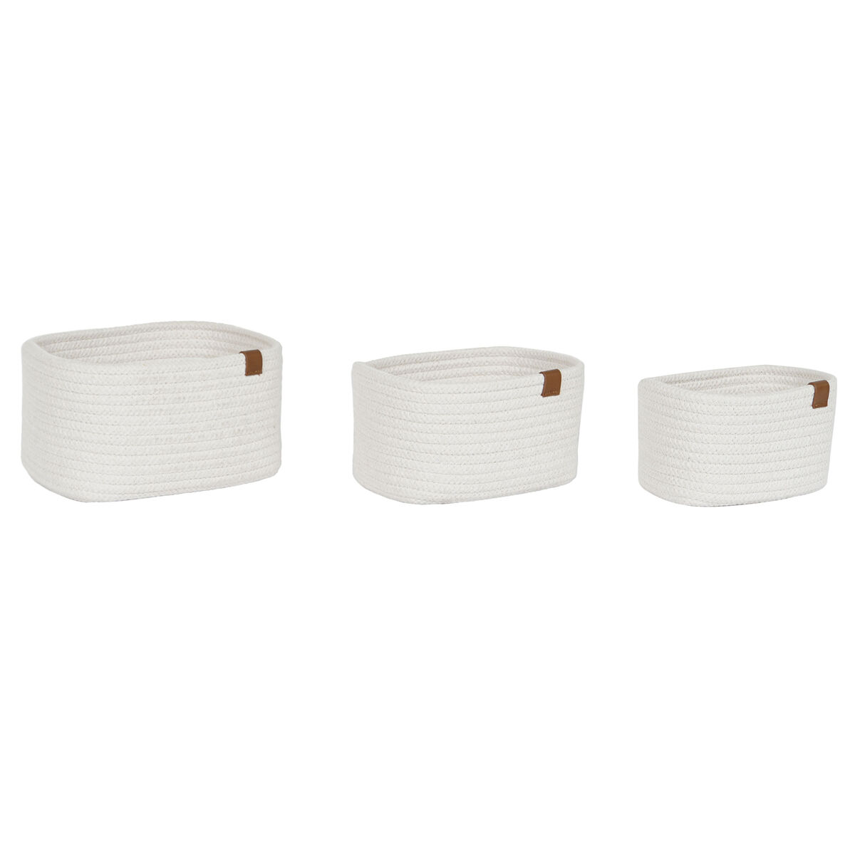 Korg - set Home ESPRIT Vit Modern 25 x 20 x 14 cm (3 Delar) - 4