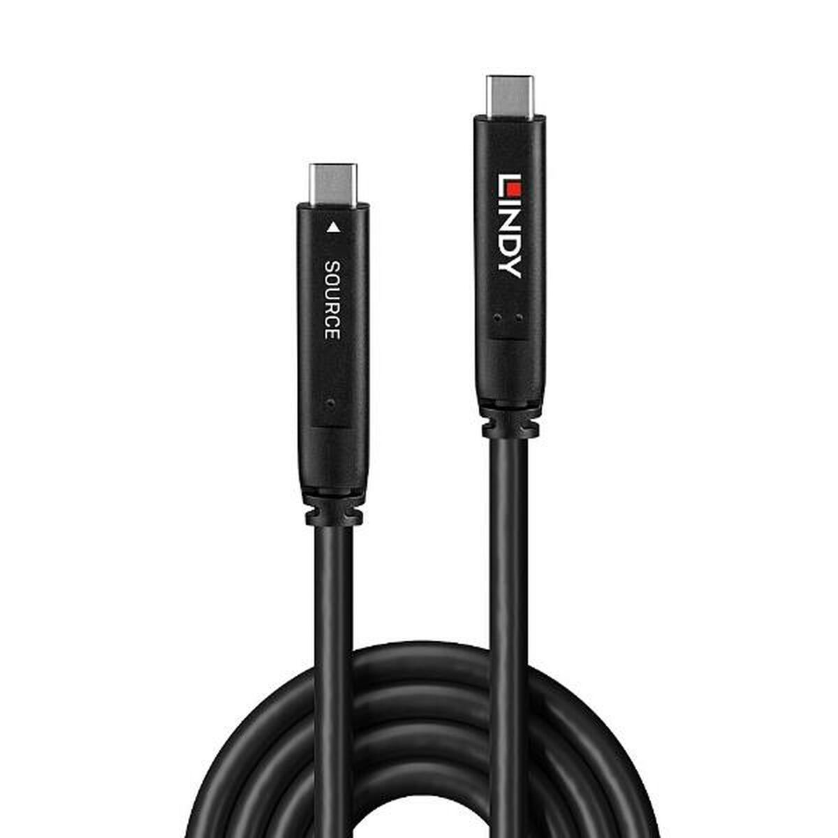 USB-C-kabel LINDY 43393 Svart 8 m