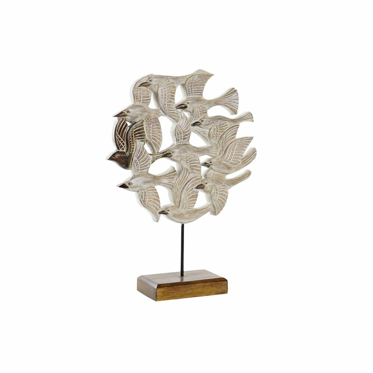 Prydnadsfigur DKD Home Decor Beige Järn Fåglar (38 x 11,5 x 54 cm) - 7