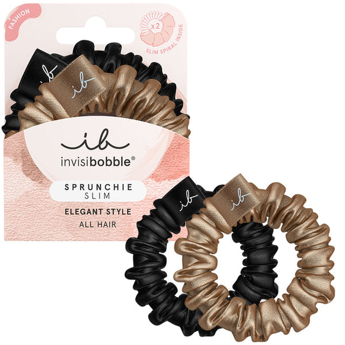 Hårsnoddar Invisibobble   Svart Gyllene (2 antal) - 2