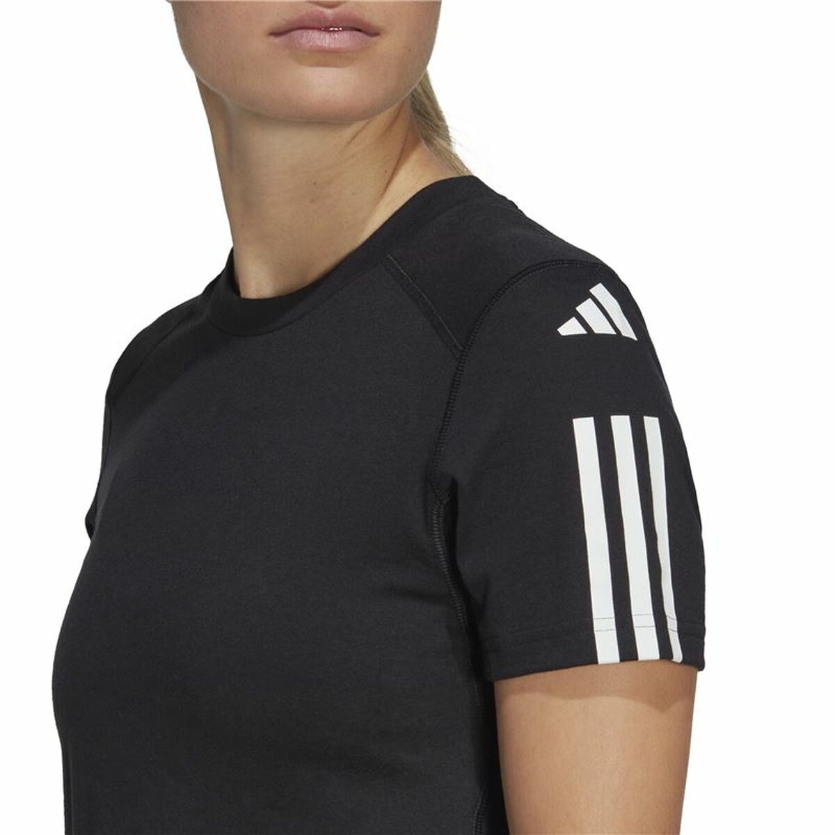 T-shirt med kortärm Dam Adidas Powerreact Svart - 6