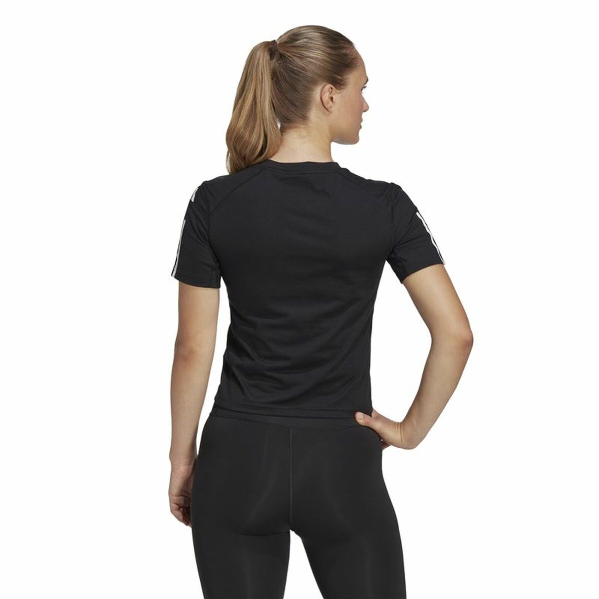 T-shirt med kortärm Dam Adidas Powerreact Svart - 4
