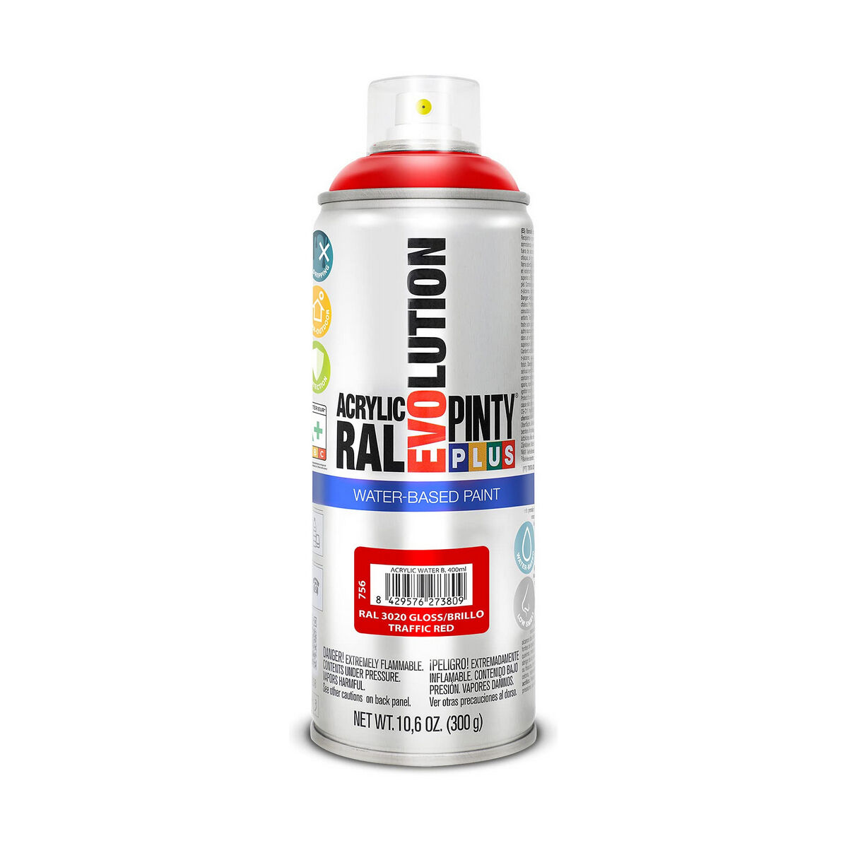 Sprejfärg Pintyplus Evolution RAL 3020 400 ml Vattenbaserat Traffic Red - 3