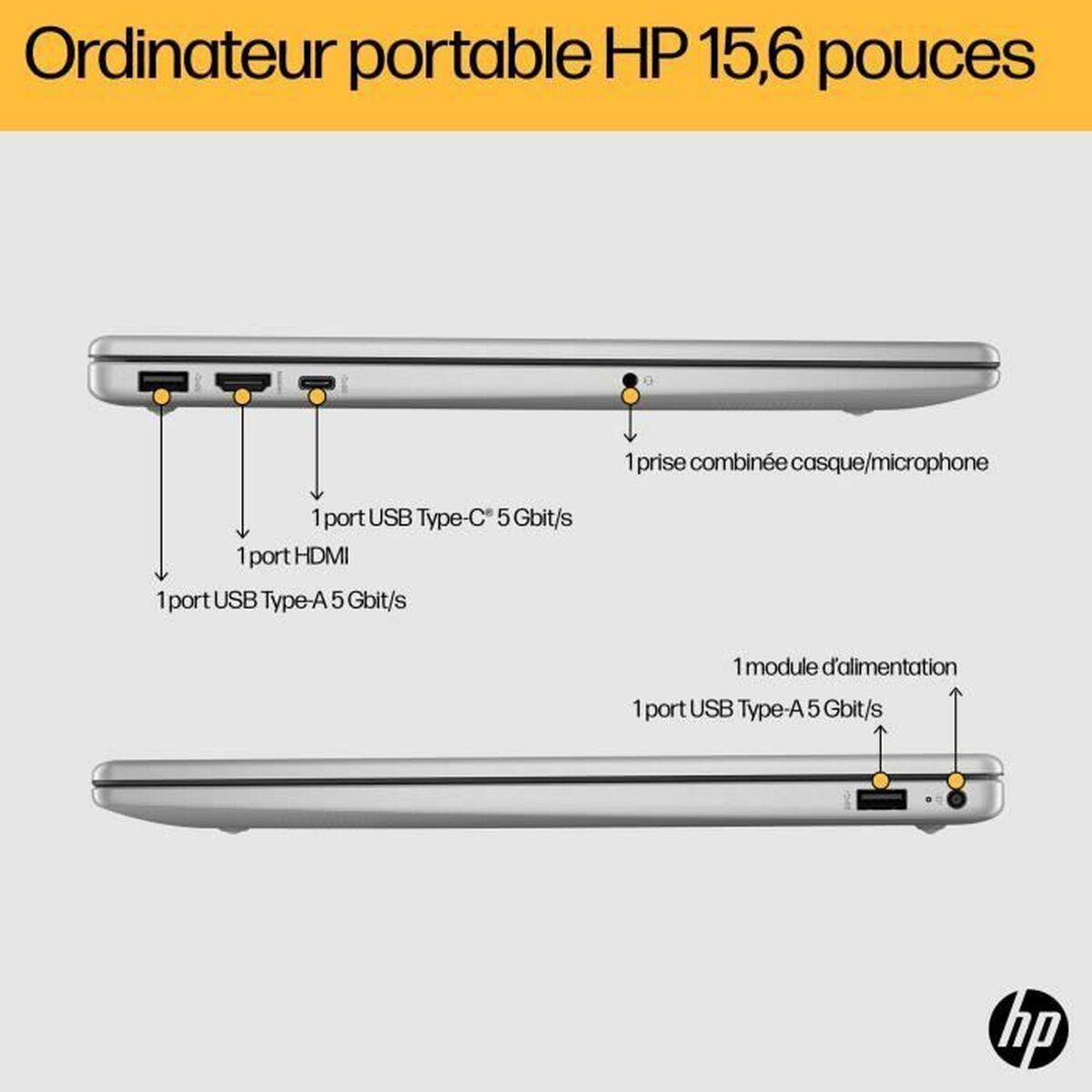 Bärbar dator HP FC0071NF 15,6" ryzen 5-7520u 16 GB RAM 512 GB SSD Azerty Franska - 5