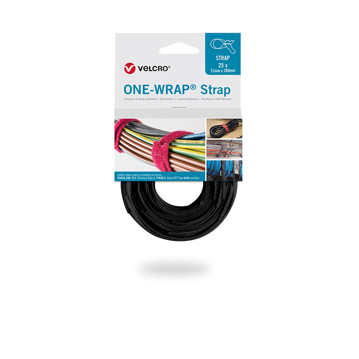 Karborrekabelband Velcro One-Wrap Strap Svart 13 mm x 20 cm (25 antal) - 11
