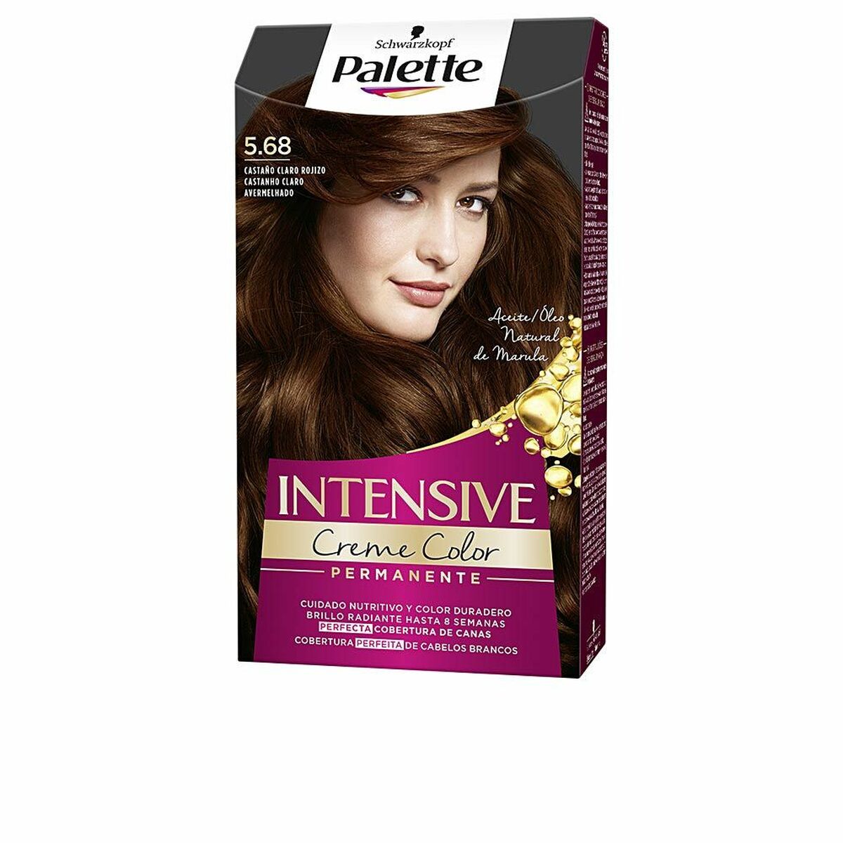 Permanent färg Schwarzkopf Palette Intensive Nº 5.68-Castano Claro Rojizo (1 antal)