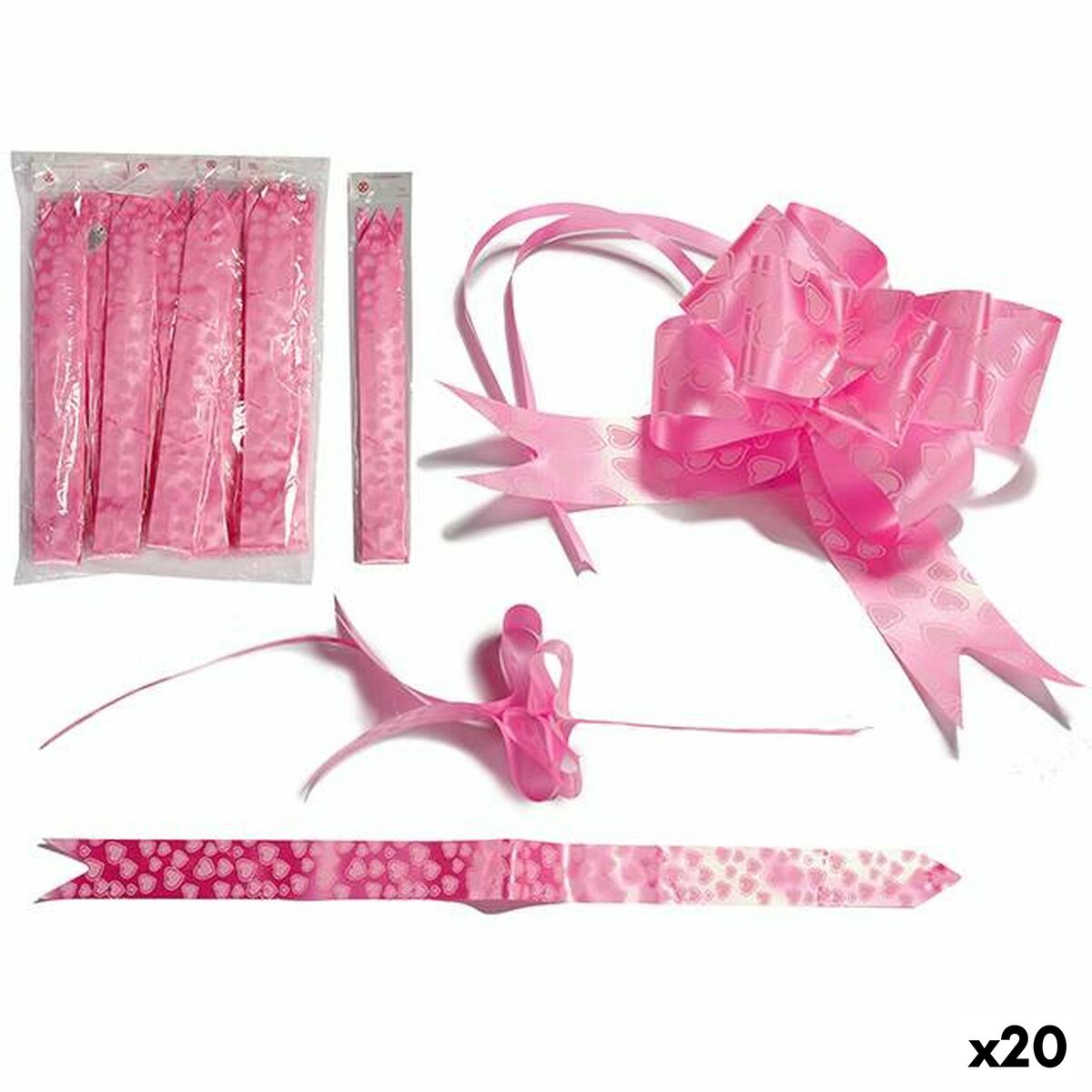 Tejper 5 x 73 x 73 cm Hjärtan Rosa (10 Delar) (20 antal) - 3