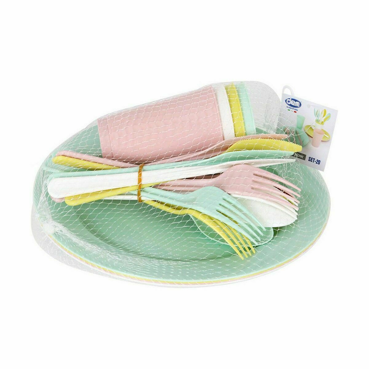 Servissats Dem 20 Delar Multicolour Picknick (12 antal) - 3