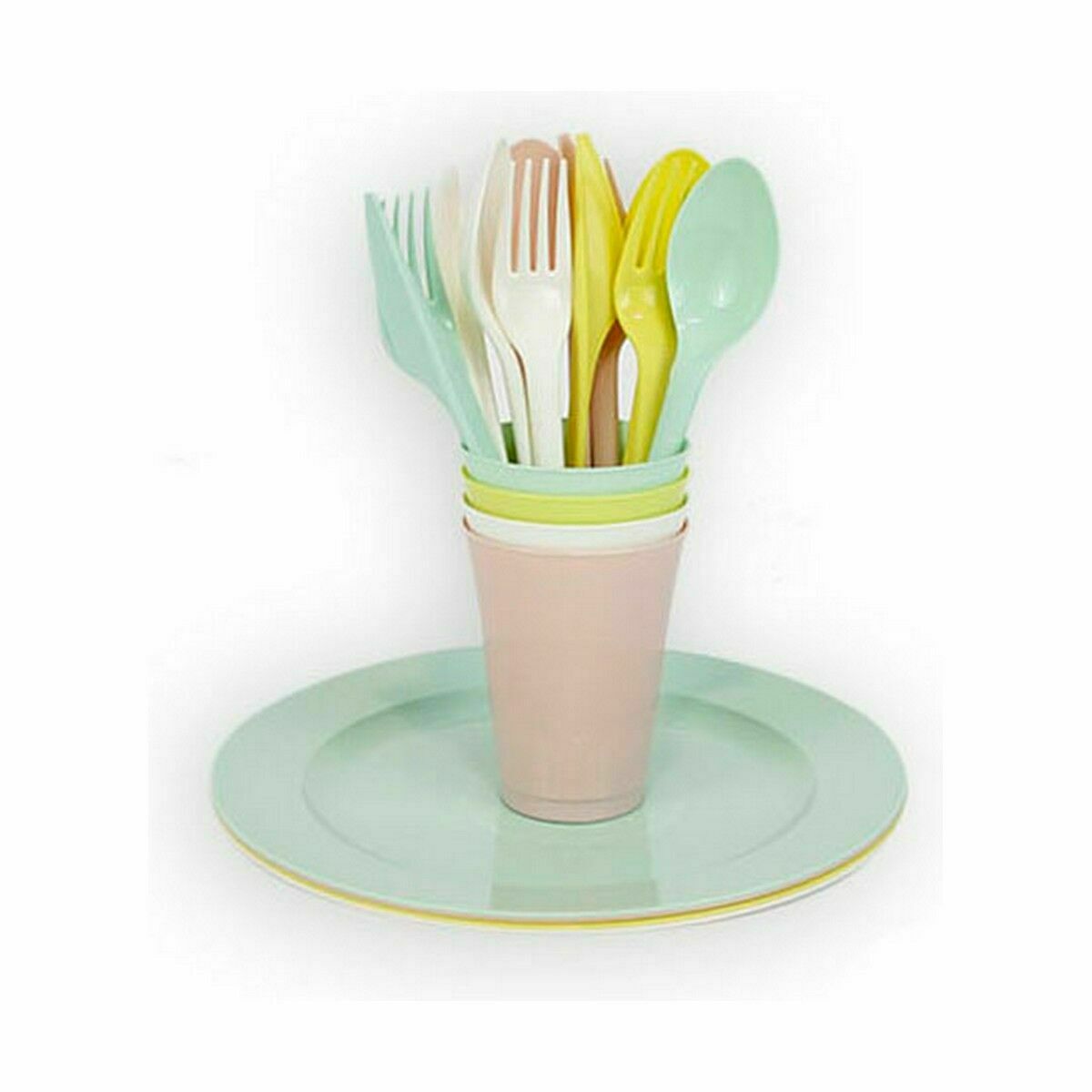 Servissats Dem 20 Delar Multicolour Picknick (12 antal) - 4