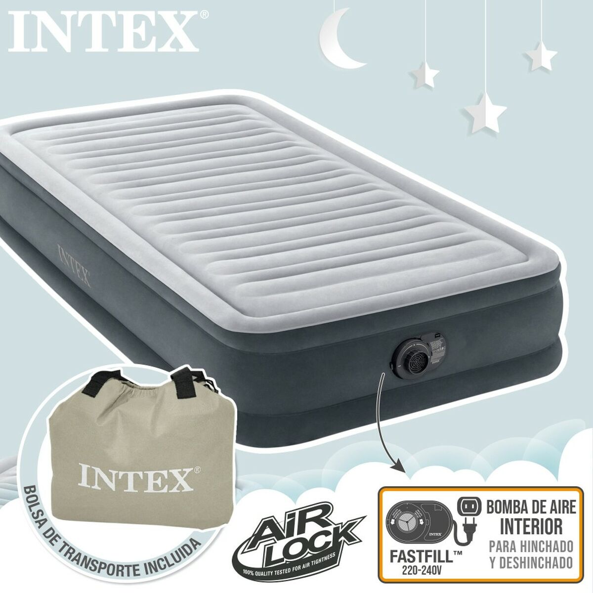 Uppblåsbar madrass Intex - 5
