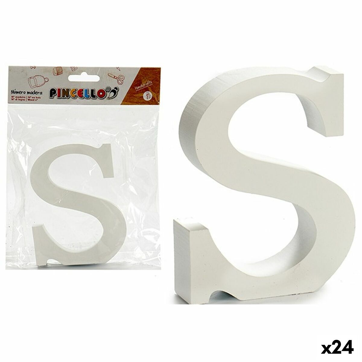 Brev Pincello S Vit Trä 2 x 16 x 14,5 cm (24 antal) - 3