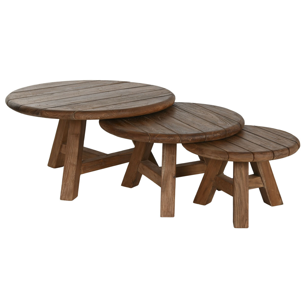 3-bordsset Home ESPRIT teakträ 80 x 80 x 43 cm