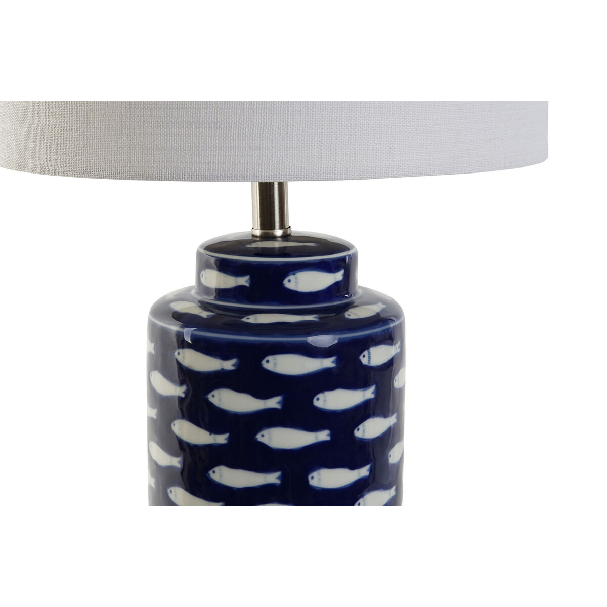 Bordslampa Home ESPRIT Blå Vit Keramik 50 W 220 V 28 x 28 x 49 cm (2 antal) - 3
