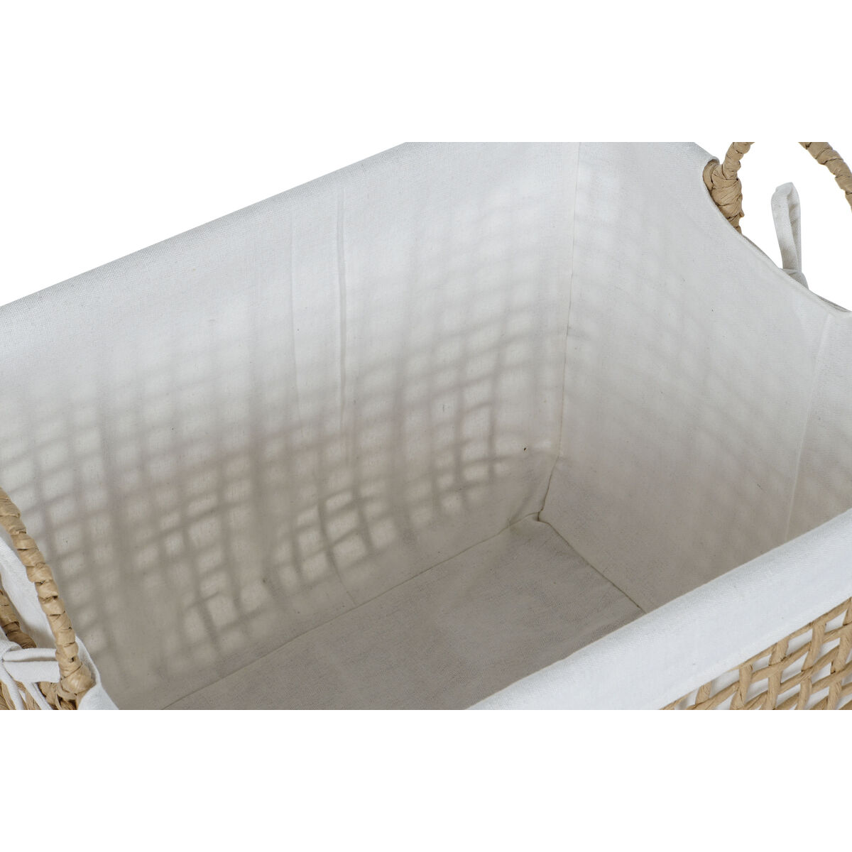 Korg - set Home ESPRIT Vit Naturell Metall Modern 45 x 34 x 36 cm (3 Delar) - 3