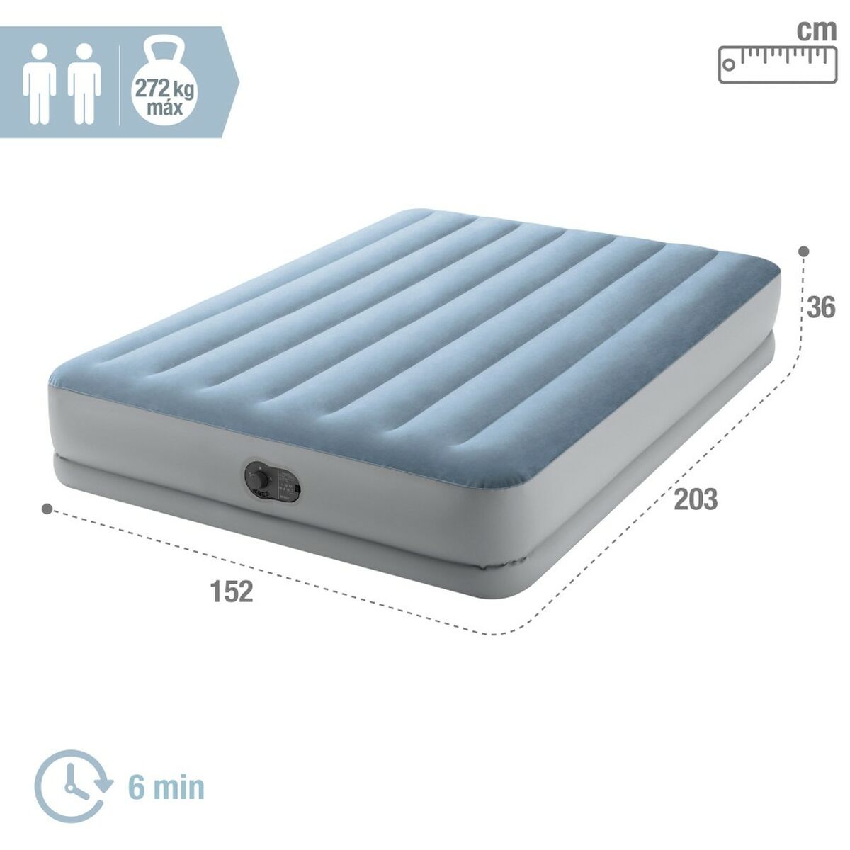 Uppblåsbar madrass Intex Comfort Queen 152 x 36 x 203 cm 2 antal - 4