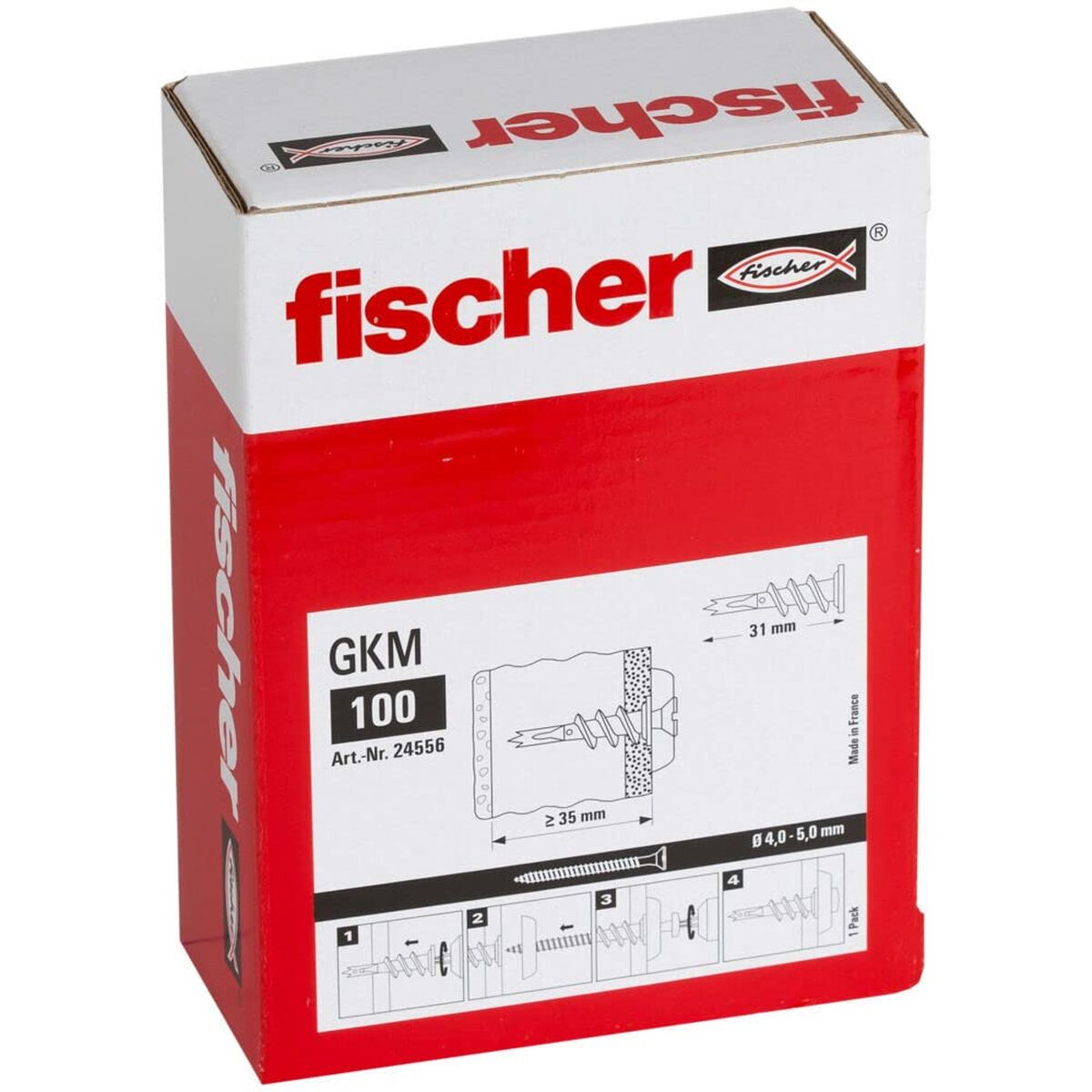 Självborrande fästen Fischer gkm 24556 Gips Metall (100 antal) - 2