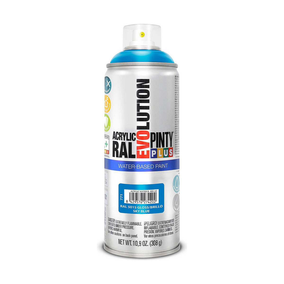 Sprejfärg Pintyplus Evolution RAL 5015 Vattenbaserat Sky Blue 400 ml