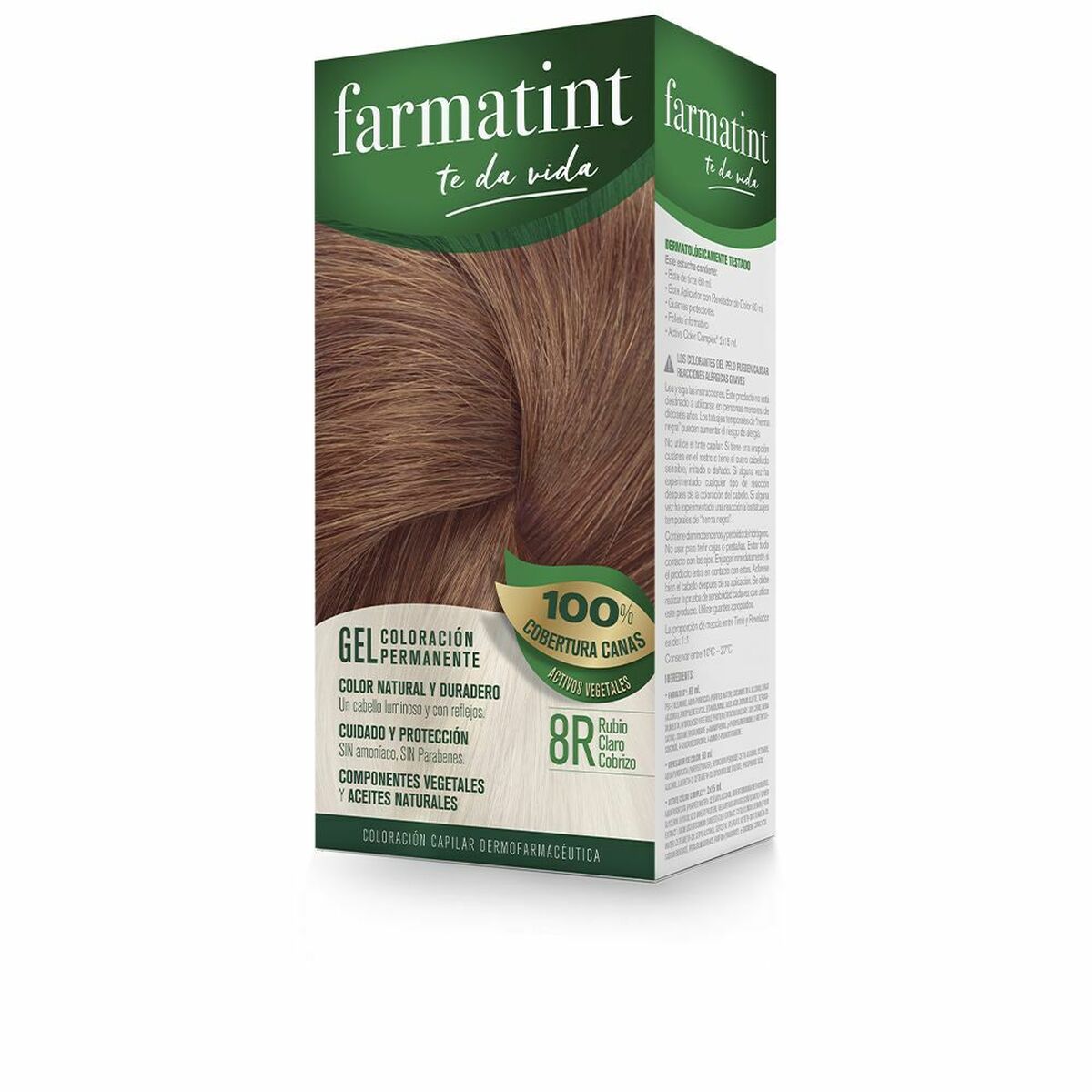 Permanent färg Farmatint 380233 8r-Rubio Claro Cobrizo Nº 8r-Rubio Claro Cobrizo Gel (5 antal)