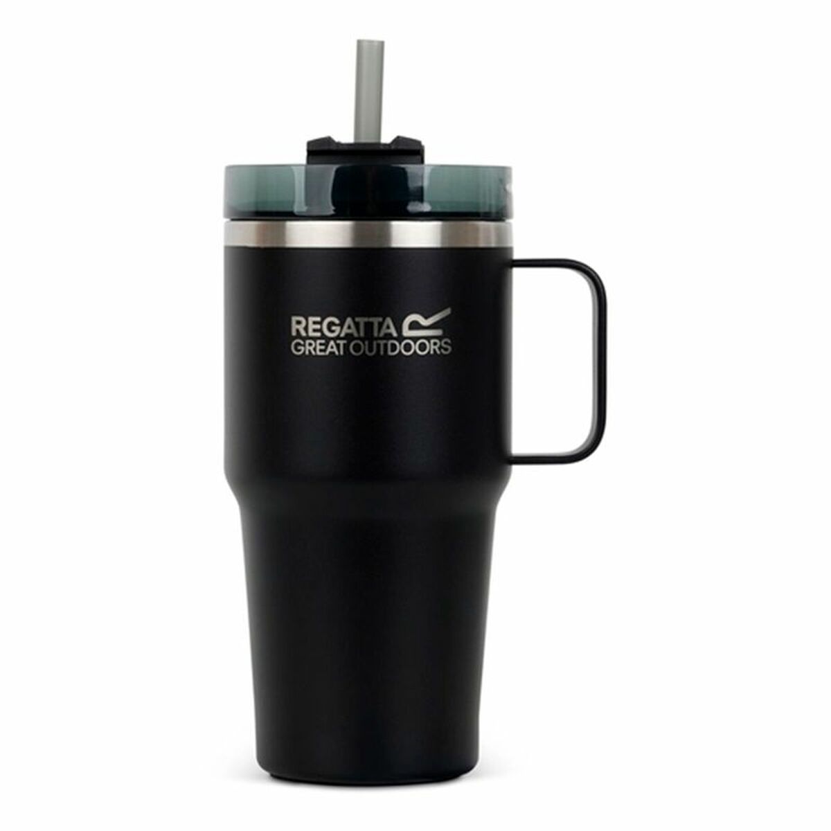 Muggen med Sugrör Regatta Thermo Insulated Mug Svart 600 ml Rostfritt stål