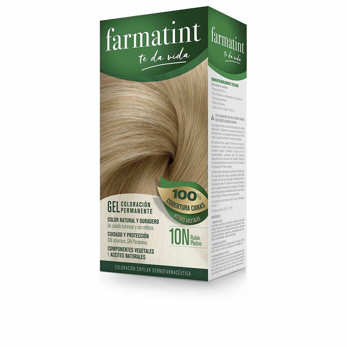 Permanent färg Farmatint Farmatint Gel 10n-Rubio Platino Nº 10n-Rubio Platino Gel (5 antal)