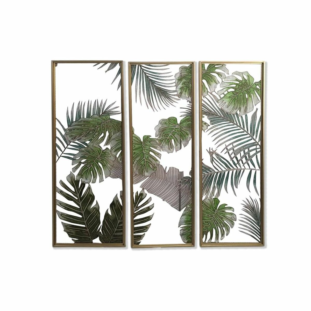Kanvas DKD Home Decor 3 Delar Tropiskt Löv av en växt (122 x 3 x 122 cm) - 3