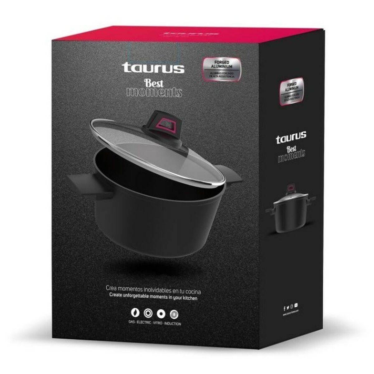 Kastrull med lock Taurus KCK4028 1 L - 3