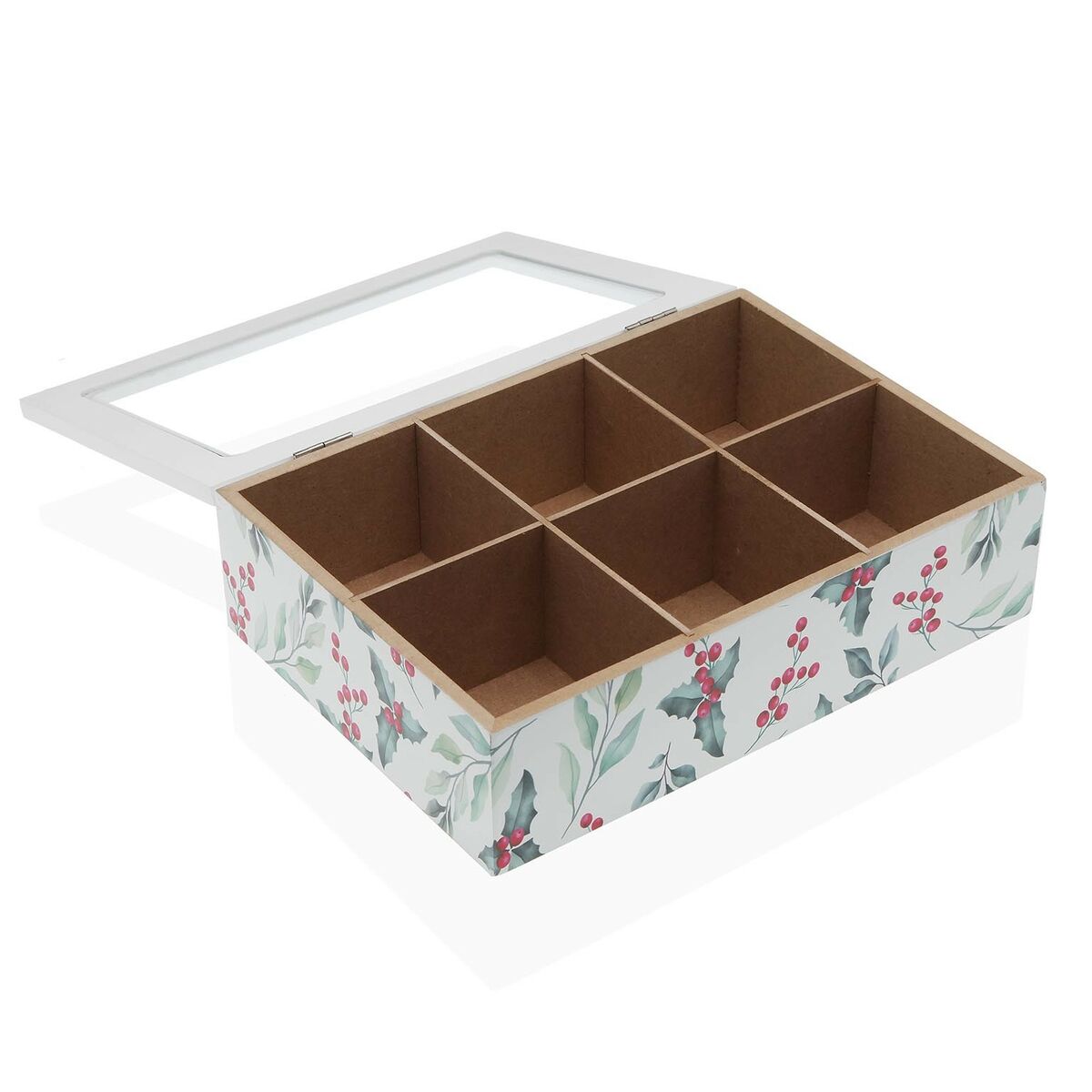 Låda för örtte Versa Acebo Trä 17 x 7 x 24 cm - 2