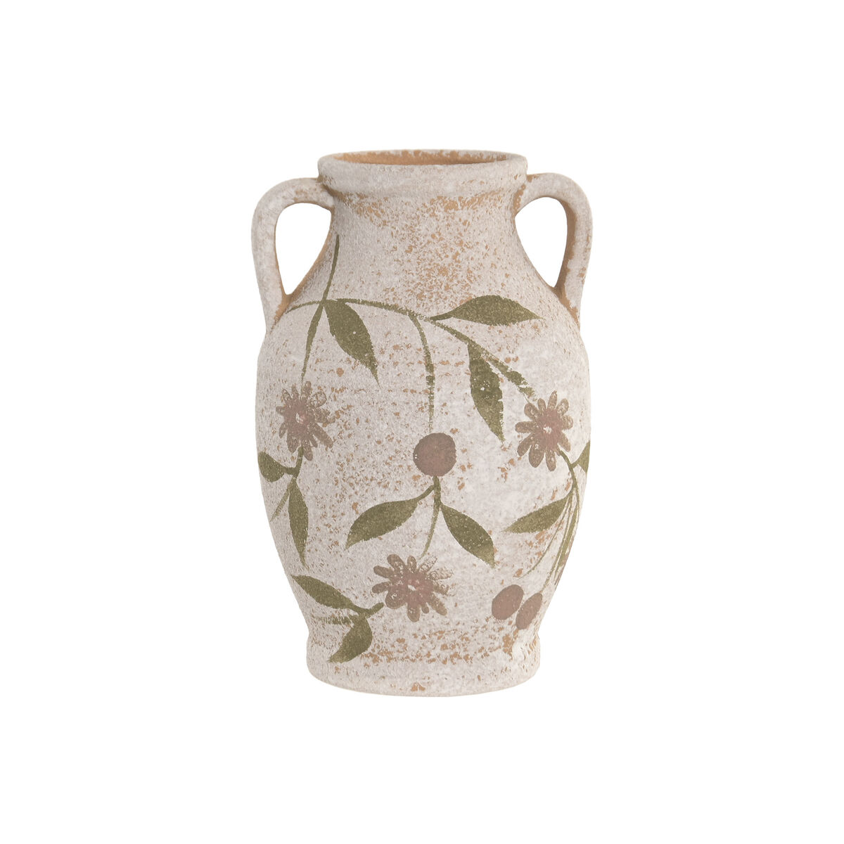 Vas Home ESPRIT Brun Keramik Virágok Shabby Chic 16 x 16 x 25 cm