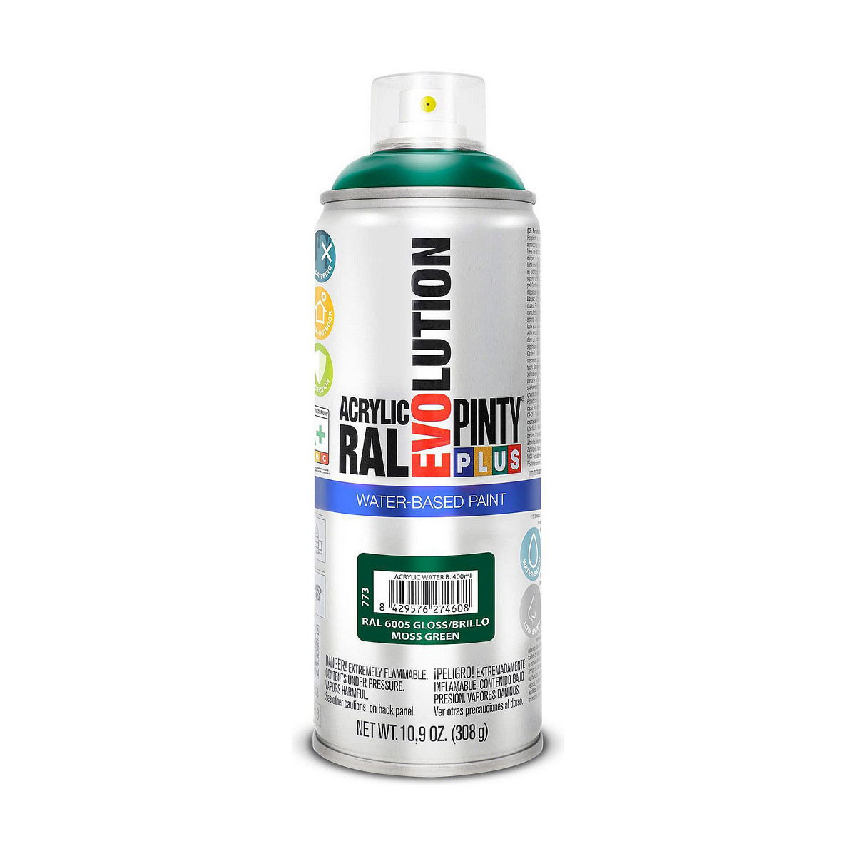 Sprejfärg Pintyplus Evolution RAL 6005 Vattenbaserat Moss Green 400 ml