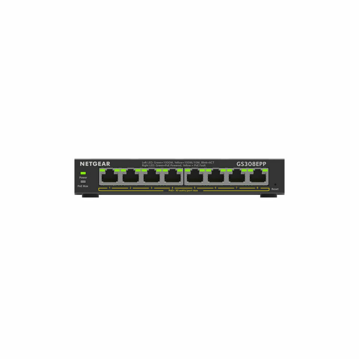 Brytare OR: Strömbrytare (if power/ light switch) Netgear GS308EPP-100PES RJ-45 - 3