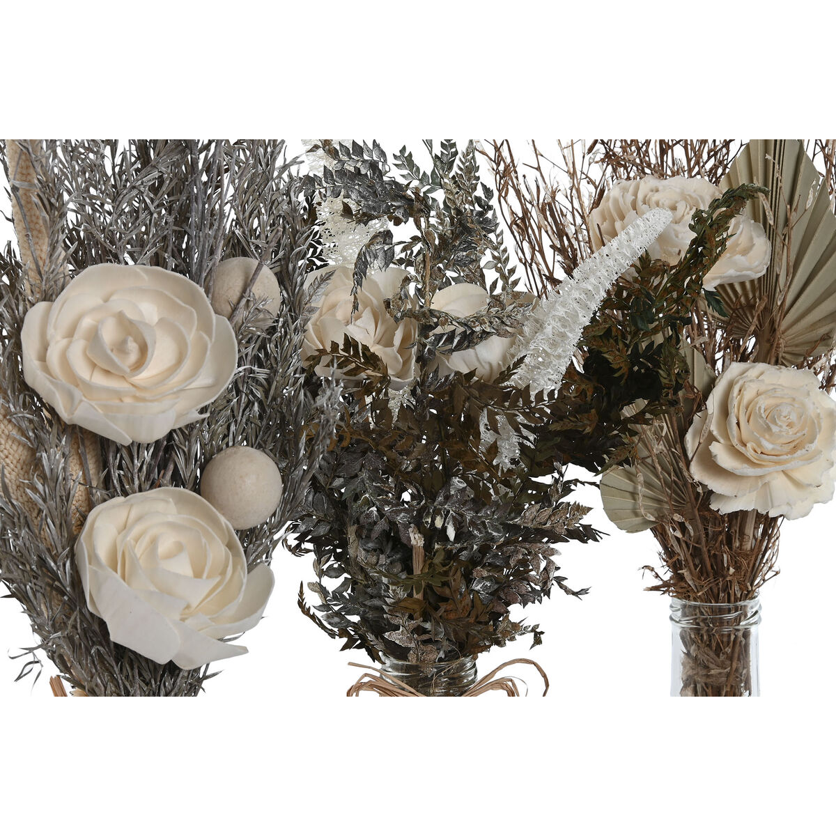 Dekorativ växt Home ESPRIT Glas Blomster 11 x 11 x 40 cm (3 antal) - 2