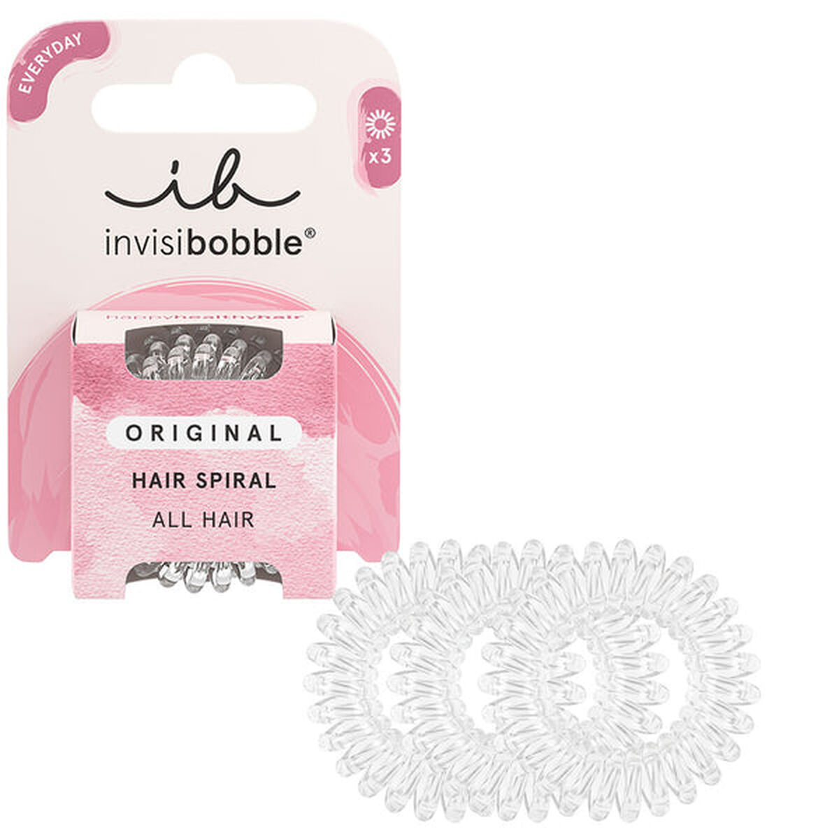 Hårsnoddar Invisibobble Invisibobble Elastisk Spiral Transparent 3 antal