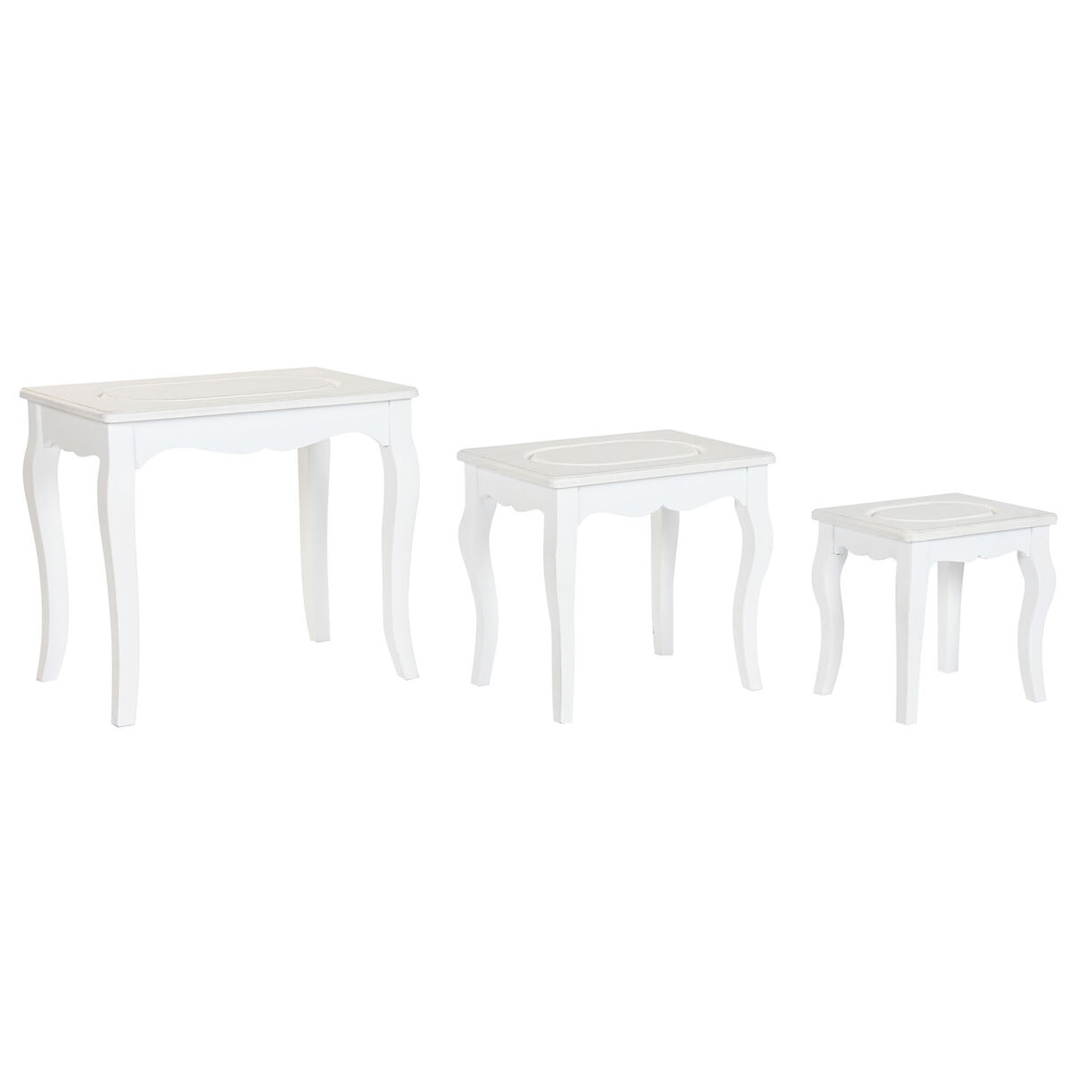 Sidobord Home ESPRIT Vit Ljusgrå 53 x 35 x 47 cm