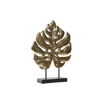 Prydnadsfigur DKD Home Decor Svart Gyllene Tropiskt Löv av en växt 25,5 x 6 x 34 cm
