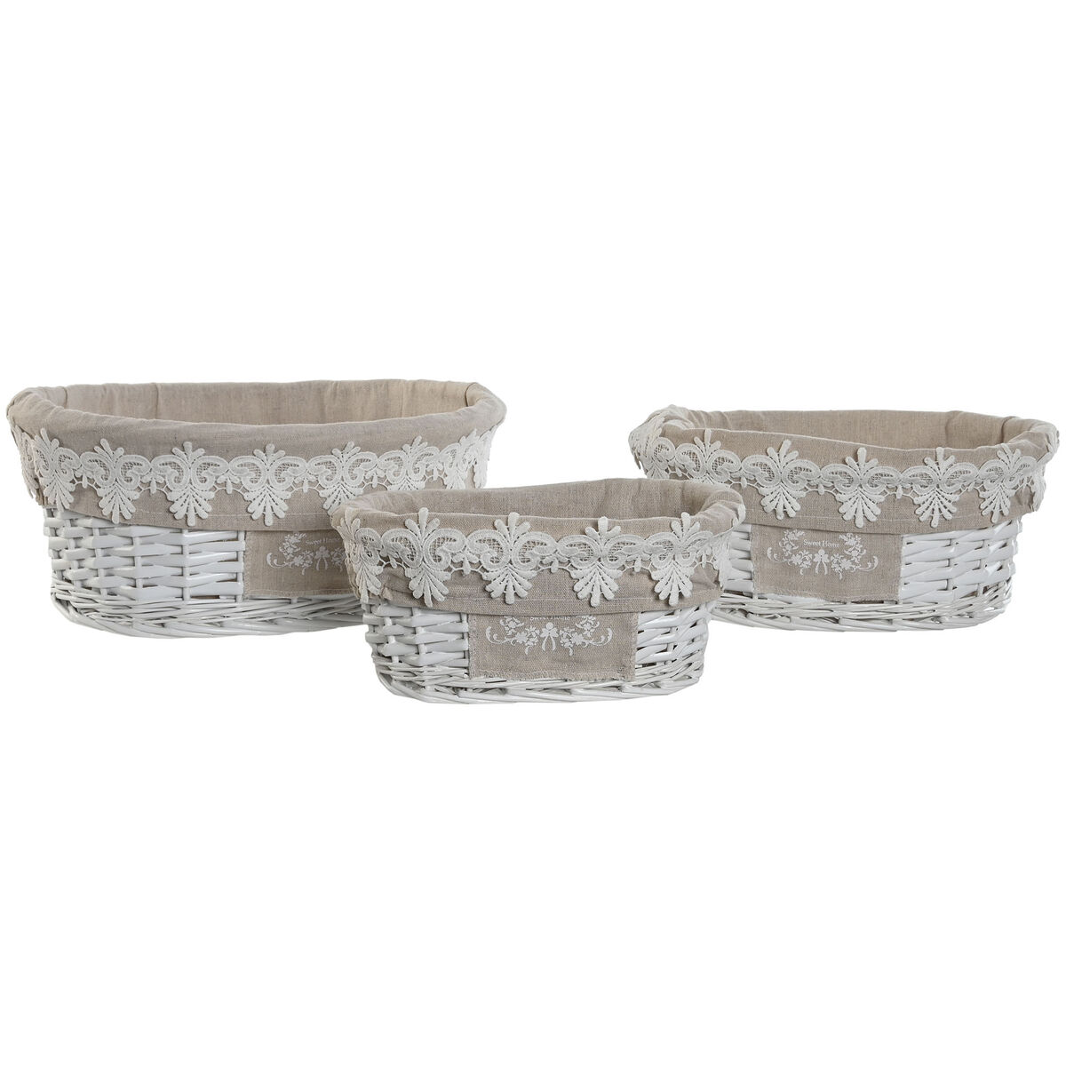 Korg - set Home ESPRIT Vit Beige vide 36 x 29 x 15 cm (3 Delar) - 3