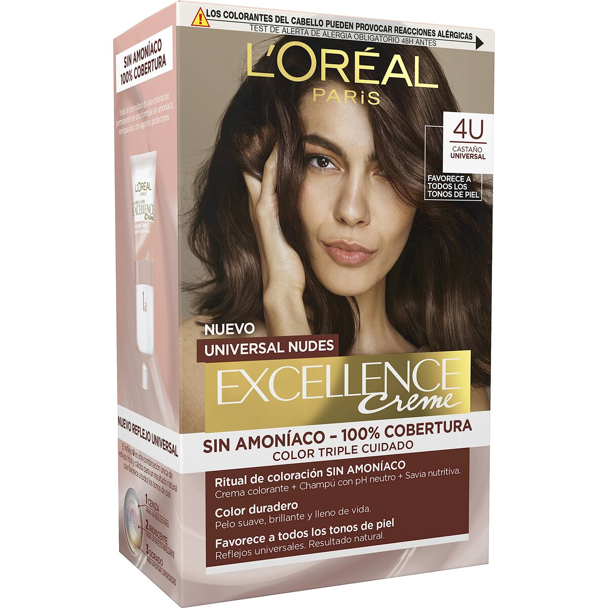 Permanent färg L'Oreal Make Up Excellence Kastanjebrun Nº 4u-Brown (5 antal)