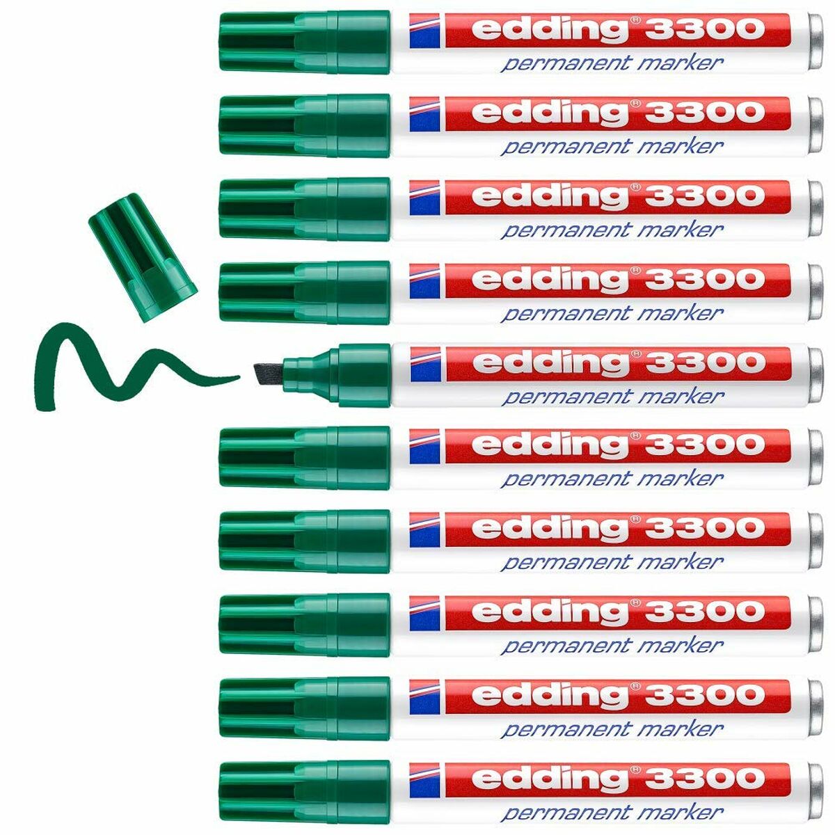Permanent markörpenna Edding 3300 Grön 1-5 mm (10 antal) - 6