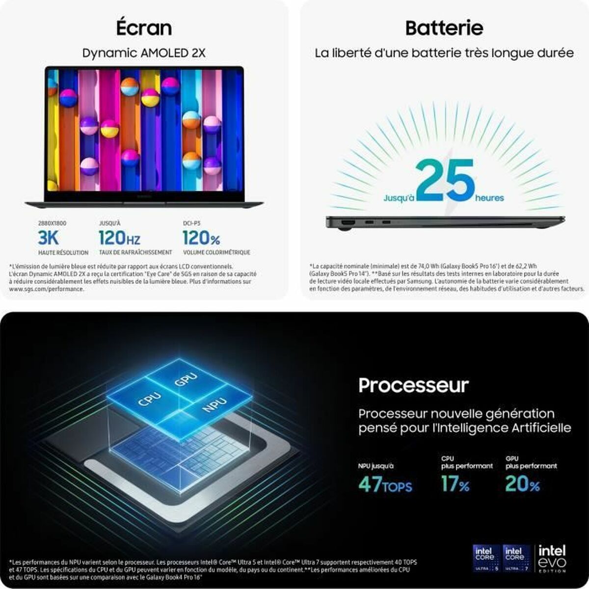 Bärbar dator Samsung GALAXY BOOK5 PRO 16" intel core ultra 7 256V 16 GB RAM 512 GB SSD - 4